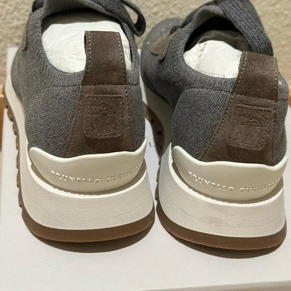 Brand New In Box Brunello Cucinelli Sparkling Knit Sneakers 38.5 - Picture 13 of 16